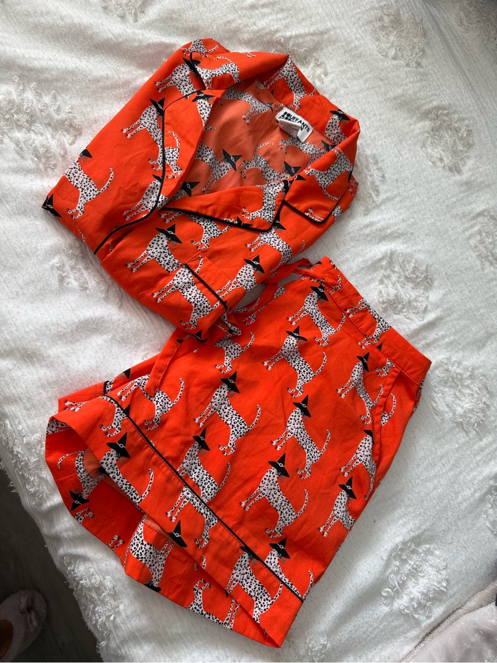 Orange Dalmatian-Print Short Sleeve Pajama Set by Sleeper